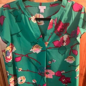 J. Crew Ruffle Sleeveless Floral Blouse. Size 14.